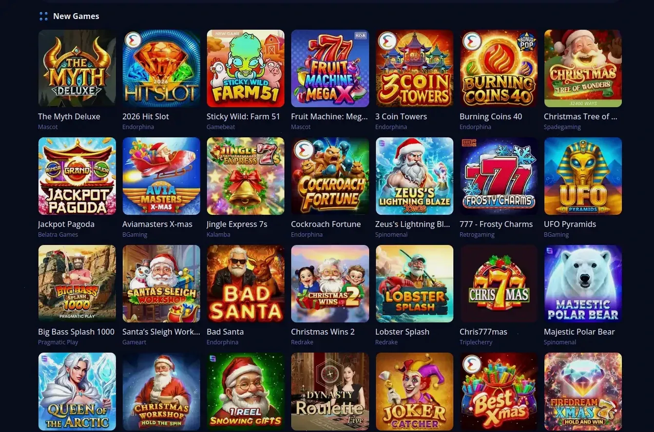 Xon Casino Spielauswahl